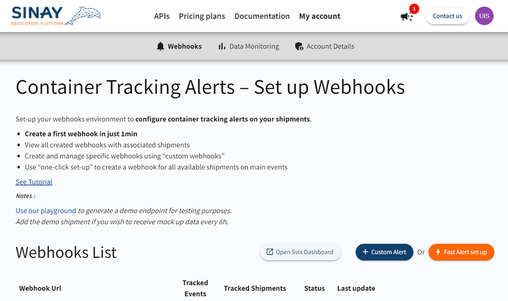 Monitoring inteface